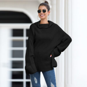 Cozy High-Collar Knit Sweater